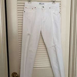 Zara White Denim Skinny Jeans